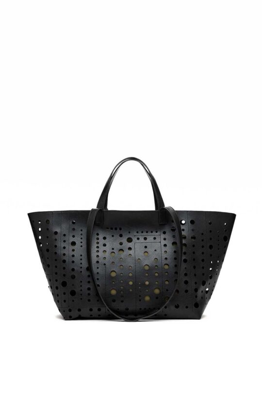 Torbica DESIGUAL - črna, elegantna, prostorna