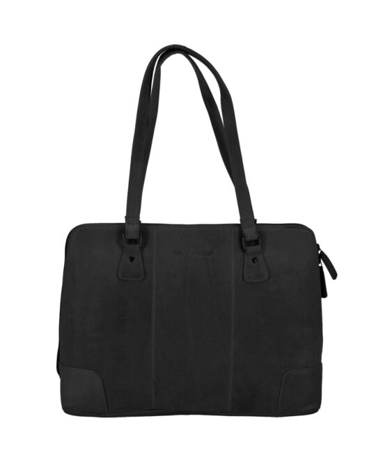 Torba AVIATOR - črna, usnjena