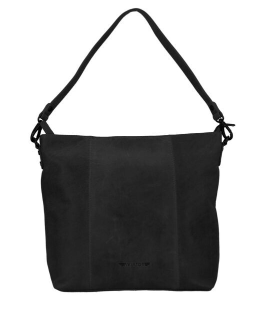 Torbica AVIATOR Cow Havana - črna, usnjena