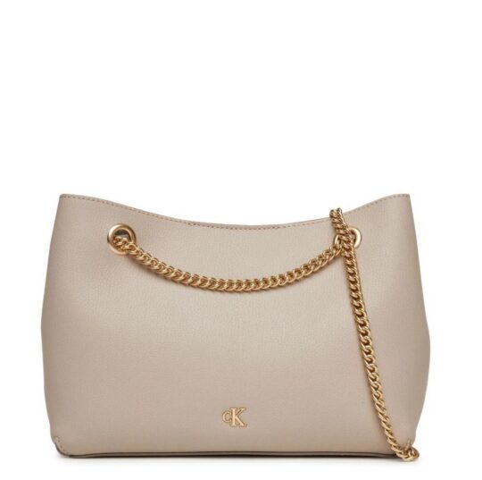 Torbica CALVIN KLEIN Minimal Monogram - bež, elegantna, kompaktna