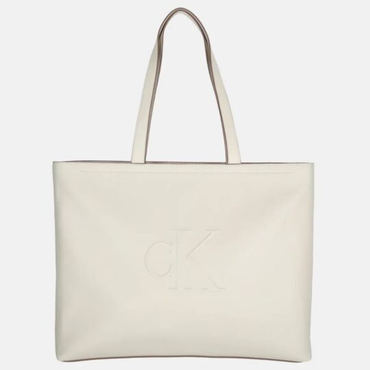 Torbica CALVIN KLEIN Sculpted Slim - krem