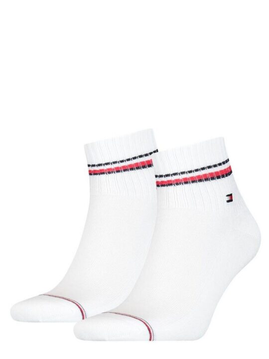 Moške nogavice TOMMY HILFIGER - četrtinske, bele, 2 para, 39/42