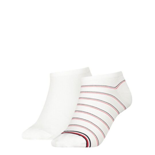 Ženske nogavice TOMMY HILFIGER Preppy - kratke, bele, 2 para, 39/42