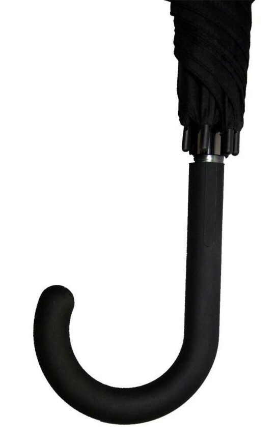 Dežnik - avtomatski, dolg, gumiran ročaj, črn