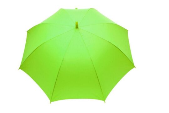 Dežnik - avtomatski, dolg, lime zelen, gumiran ročaj