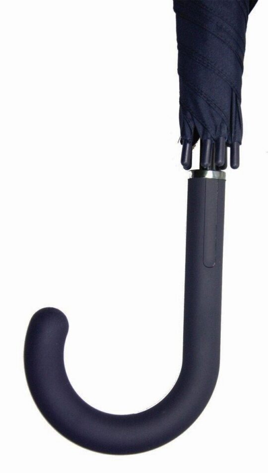 Dežnik U&M - avtomatski, dolg, moder, gumiran ročaj