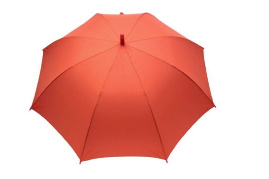 Dežnik - avtomatski, dolg, rdeč, gumiran ročaj