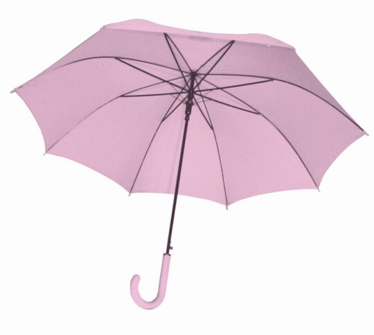 Dežnik - avtomatski, dolg, roza, gumiran ročaj