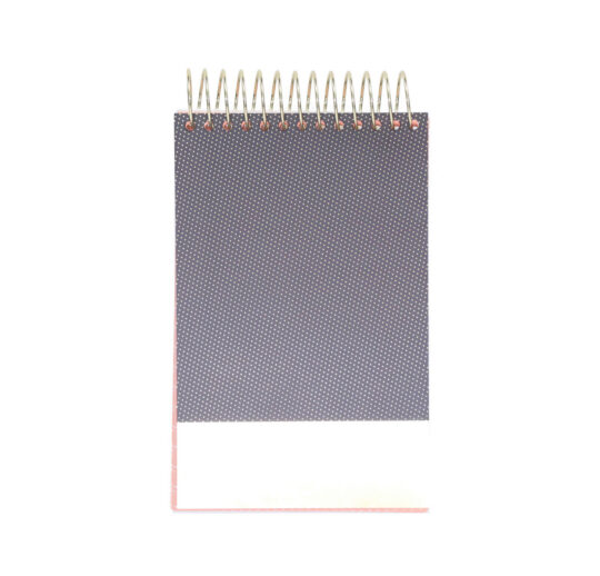 Beležka s spiralo - črna, 11,5×20, pikice