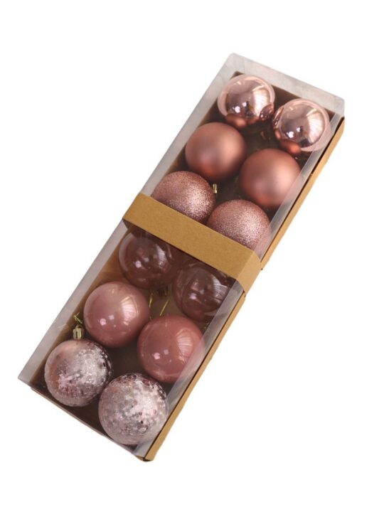 Božične bunkice HOME MAGIC - roza, 6 cm, 1/12