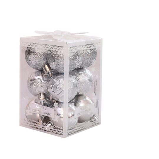 Božične bunkice HOME MAGIC - srebrne, 4 cm, 1/12