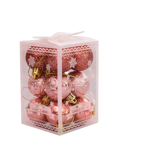 Božične bunkice HOME MAGIC - rosegold, 4 cm, 1/12