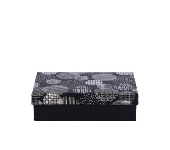 Darilna škatla - krogi, črna, 20 x 13,5 x 5,5 cm