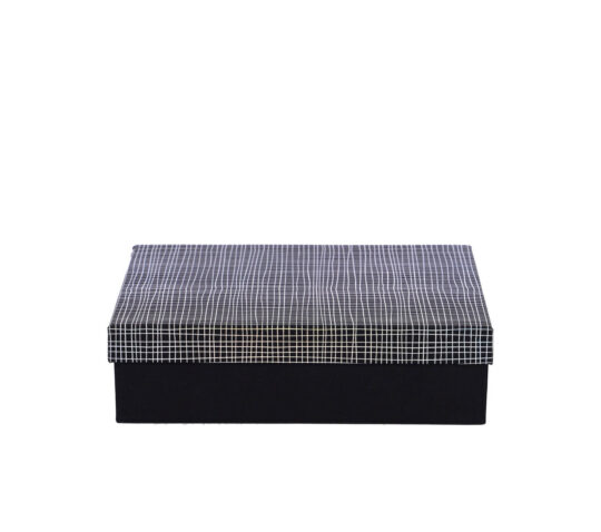 Darilna škatla - črte, črna, 24 x 17,5 x 6,5 cm