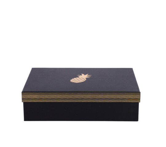 Darilna škatla - ananas, črna, 30 x 21,5 x 8 cm