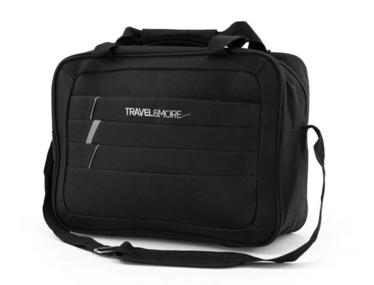 Potovalna torba TRAVEL & MORE Prague - črna, siva, 40×29×14 cm