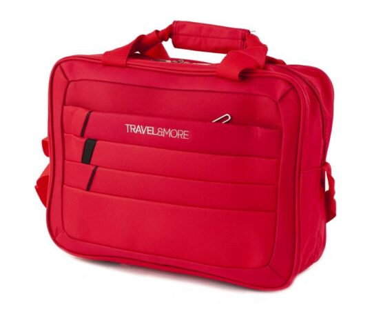 Potovalna torba TRAVEL & MORE - rdeča, siva, 40×29×14 cm