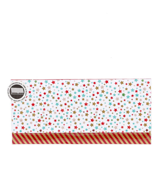 Voščilnica NL - zvezde s kuverto, 23x11cm