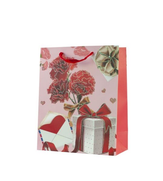 Darilna vrečka - rože, 26x10x32cm