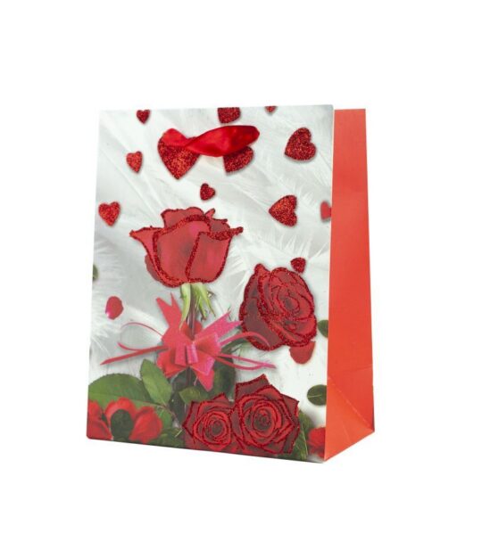 Darilna vrečka - srce, 18x8,5x24cm