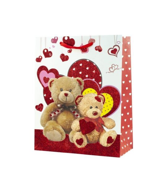 Darilna vrečka - srce, 26x10x32cm