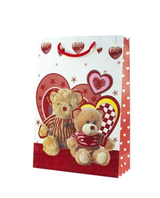 Darilna vrečka - srce, 30x12x41cm