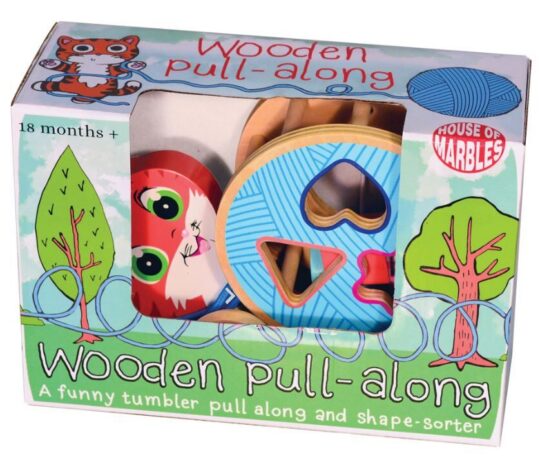 Igrača HOUSE OF MARBLES - lesena muca na poteg