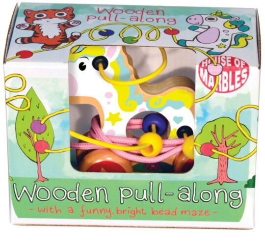 Igrača HOUSE OF MARBLES - leseni samorog na poteg