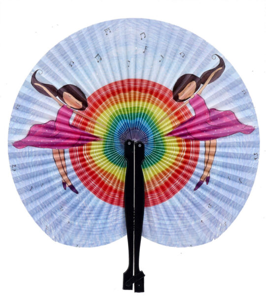 Pahljača HOUSE OF MARBLES - papirnata, pisana