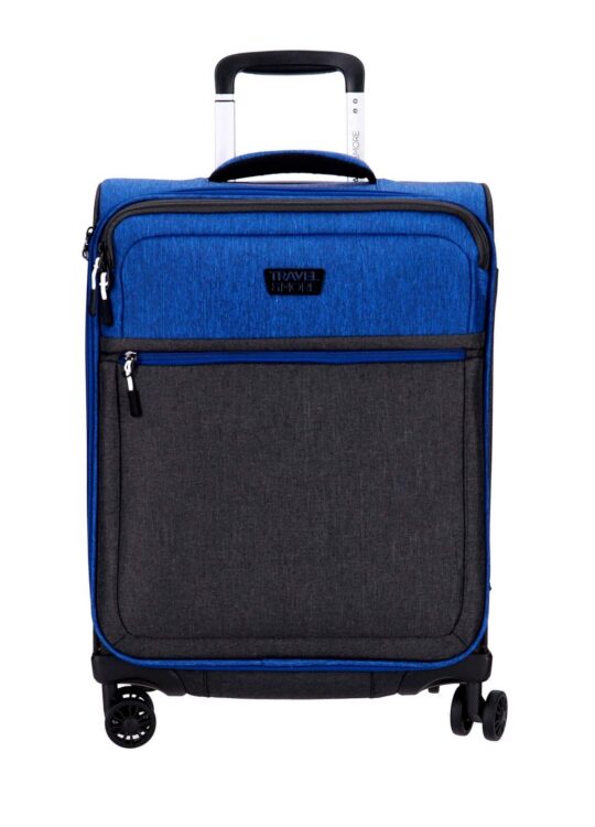 Kabinski kovček TRAVEL AND MORE - modro črn, mehak, 35 l