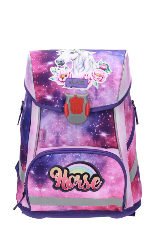 Šolska torba ABC123 LED - konj, 5-delni set, 1. triada