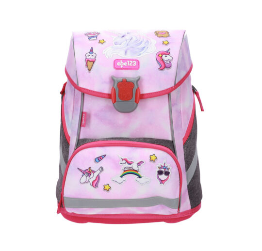 Šolska torba ABC123 LED - samorog patch, 5-delni set, 1. triada