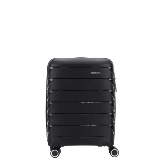 Kabinski kovček TRAVEL AND MORE Unbreakable - črn, trdi, 35 l