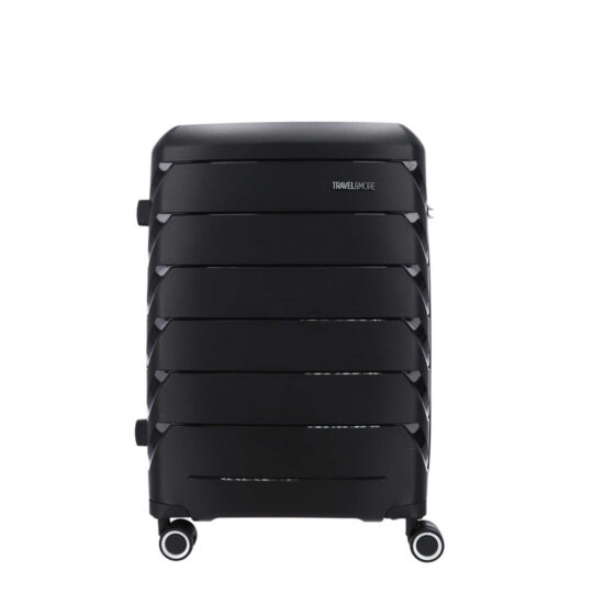 Kovček TRAVEL AND MORE Unbreakable - črn, srednji, trdi, 55 l