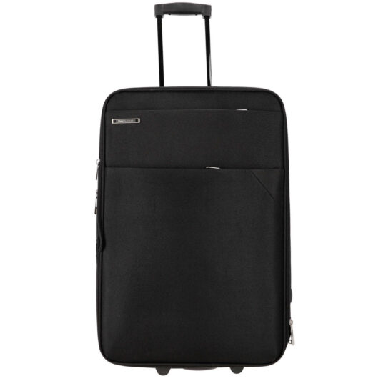 Kovček TRAVEL AND MORE - črn, srednji, 60 l