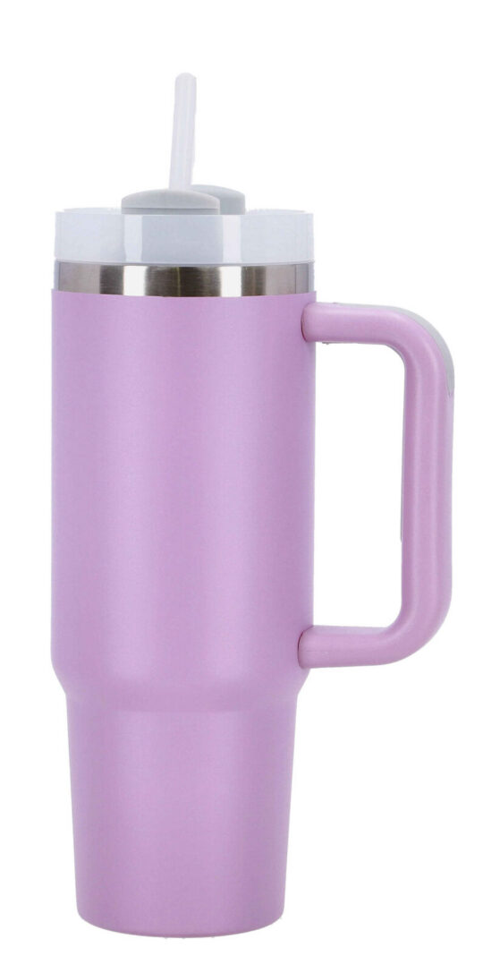 Termovka s slamico BOTTLE AND MORE - vijola, 887 ml