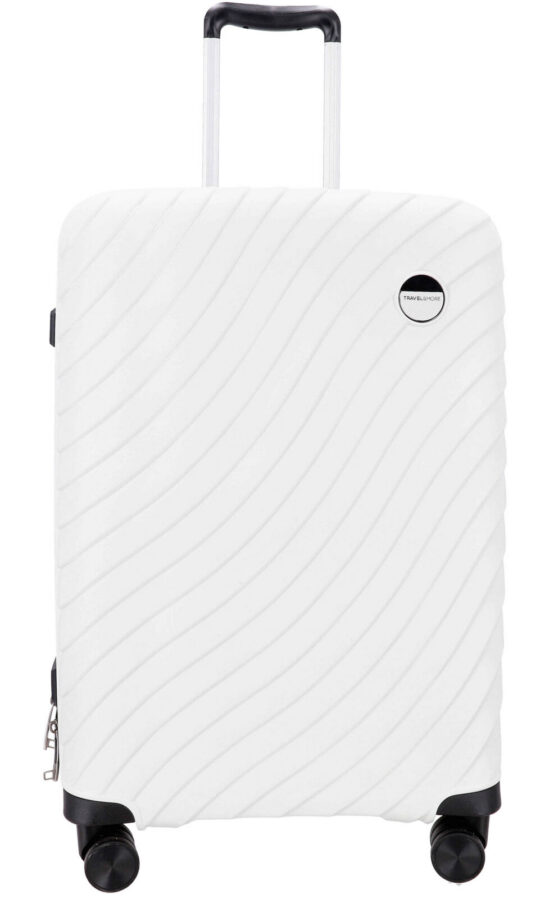 Kovček TRAVEL AND MORE Unbreakable - bel, srednji, trdi, 74 l