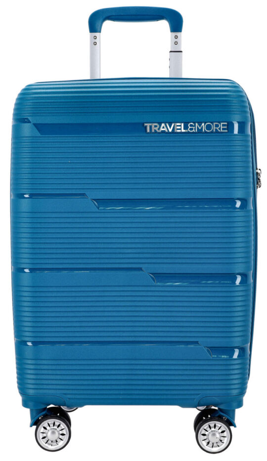 Kabinski kovček TRAVEL AND MORE Unbreakable - teal, trdi, 35 l