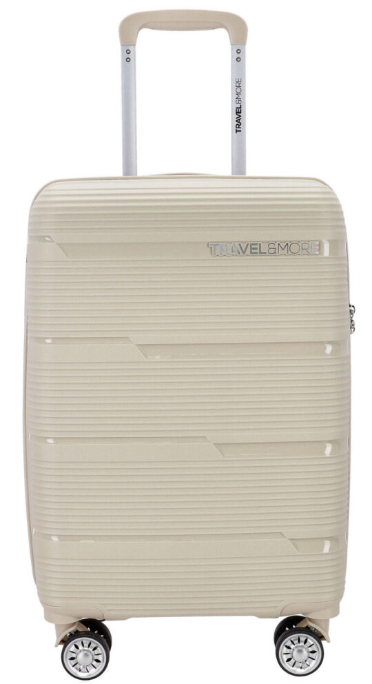 Kabinski kovček TRAVEL AND MORE Unbreakable - zlat, trdi, 35 l