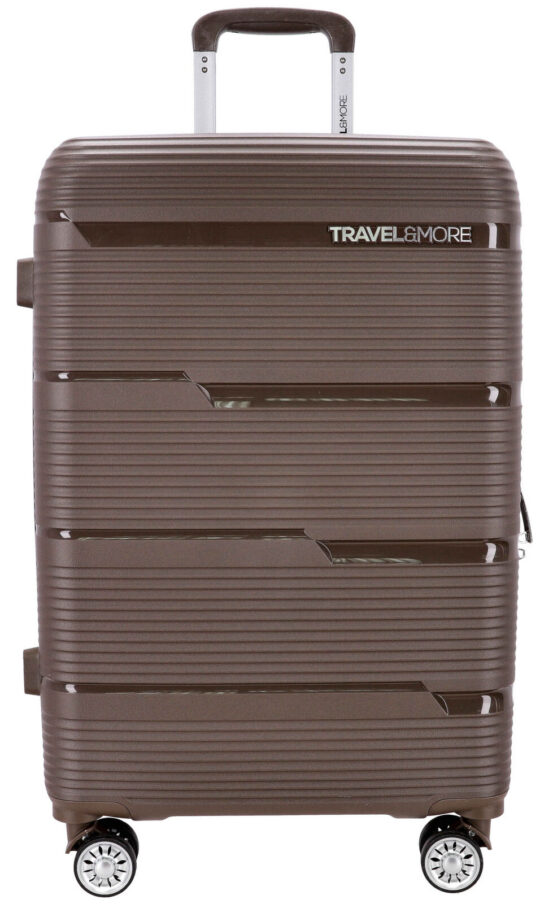 Kovček TRAVEL AND MORE Unbreakable - bronasti, srednji, trdi, 64 l