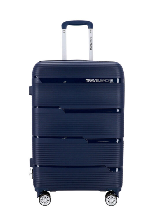Kovček TRAVEL AND MORE Unbreakable - temno moder, srednji, trdi, 62 l