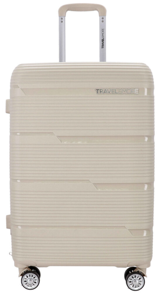 Kovček TRAVEL AND MORE Unbreakable - zlati, srednji, trdi, 64 l