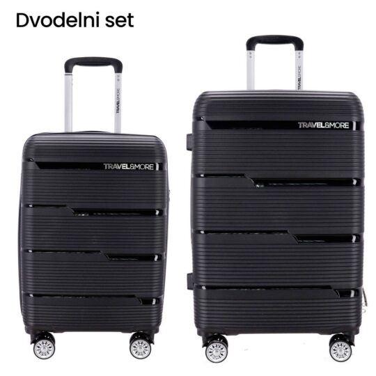 Kovček TRAVEL AND MORE Unbreakable - velik, črn, trdi, 100 l