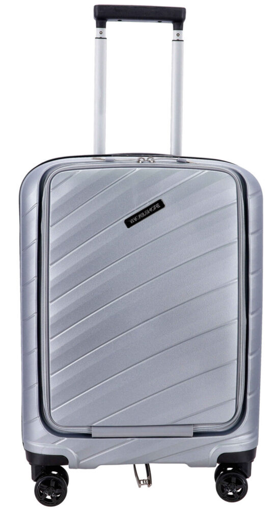 Kabinski kovček TRAVEL AND MORE Unbreakable - siv, trdi, predal, 38 l