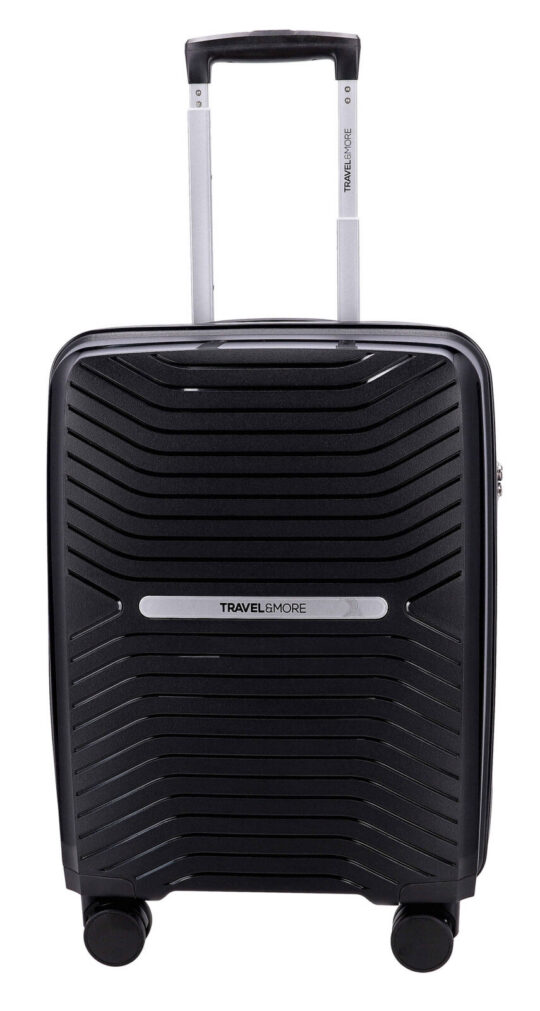 Kabinski kovček TRAVEL AND MORE Unbreakable - črn, trdi, 35 l