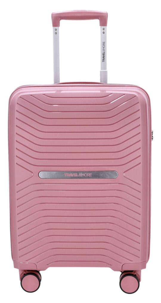 Kabinski kovček TRAVEL AND MORE Unbreakable - roza, trdi, 35 l