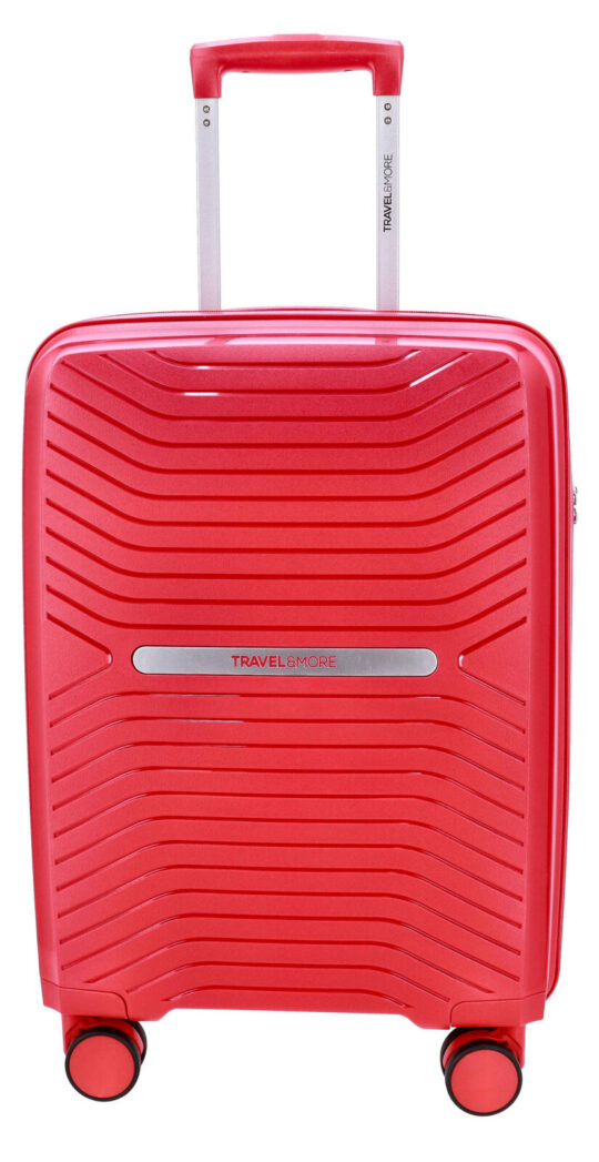Kabinski kovček TRAVEL AND MORE Unbreakable - rdeč, trdi, 35 l