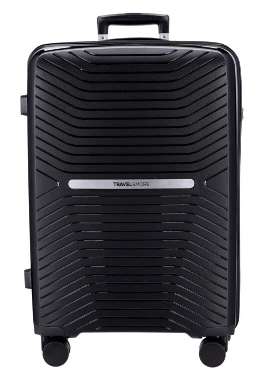 Kovček TRAVEL AND MORE Unbreakable - srednji, črn, trdi, 65 l