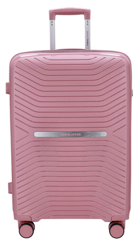 Kovček TRAVEL AND MORE Unbreakable - srednji, roza, trdi, 65 l