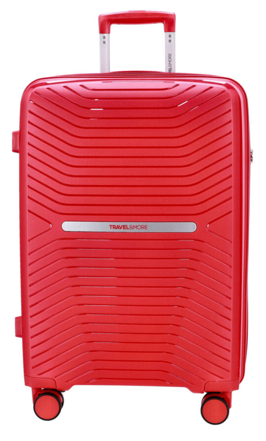 Kovček TRAVEL AND MORE Unbreakable - srednji, rdeč, trdi, 65 l